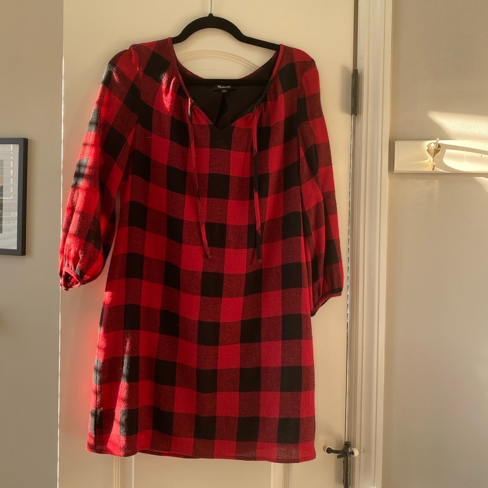 Madewell Buffalo Check Dress, XS